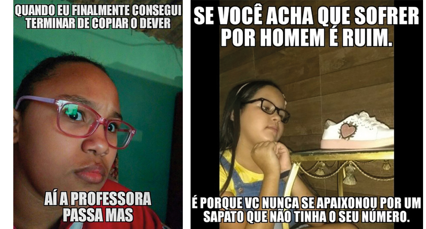 Memes criados por alunos.